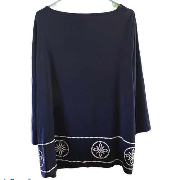 Michael Kors Women's PLUS Navy Blue Top 2X NWT - Picture 6 of 7